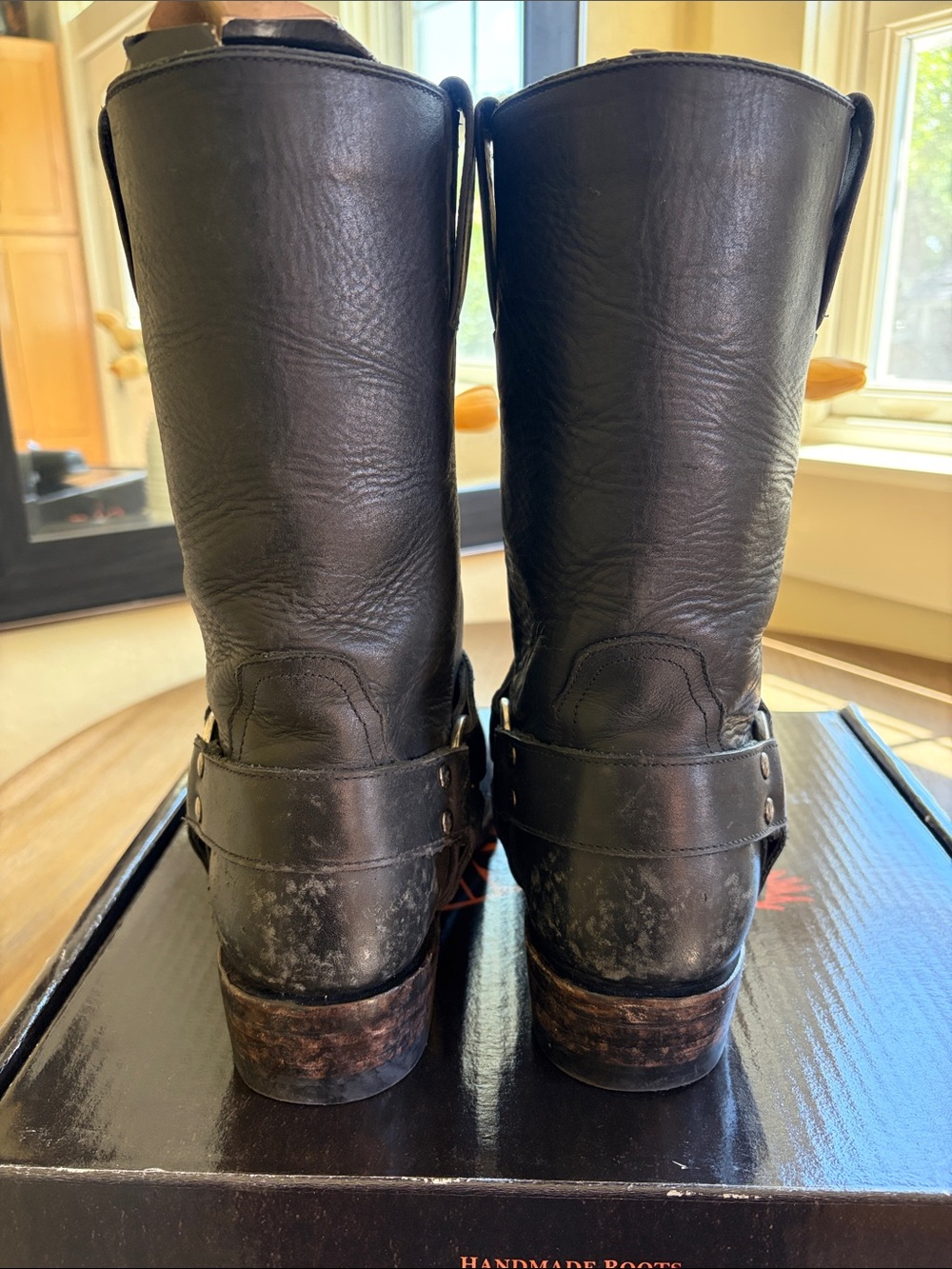 Freebird Copperhead Black Distressed Biker Boots 10 Run Large like 11 or 10.5 - Picture 4 of 10